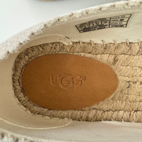 UGG Heidi Platform Espadrille Perforated Suede Leather Slip-On Flats | Size 8 - Picture 7 of 8